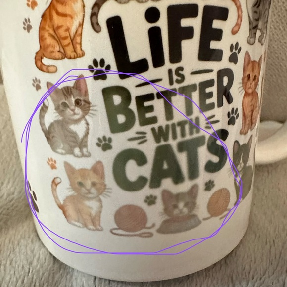 Life is Better with Cats Mug - Imperfections - Picture 2 of 5